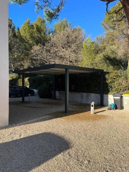 Valorisez votre espace extérieur avec notre carport double en Aluminium Gris Anthracite