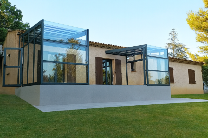 Pose d'un abri de terrasse Graphik à Mons