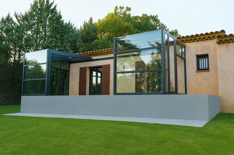 Pose d'un abri de terrasse Graphik à Mons