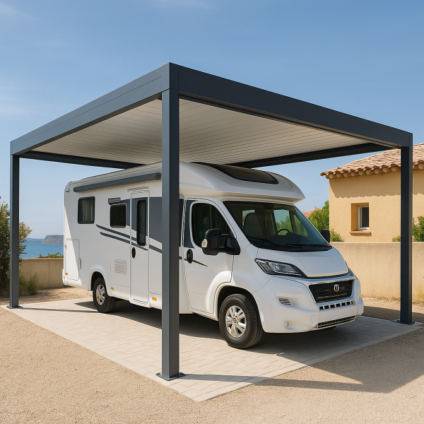 Installation de carport camping-car aluminium renforcé et design à Cassis