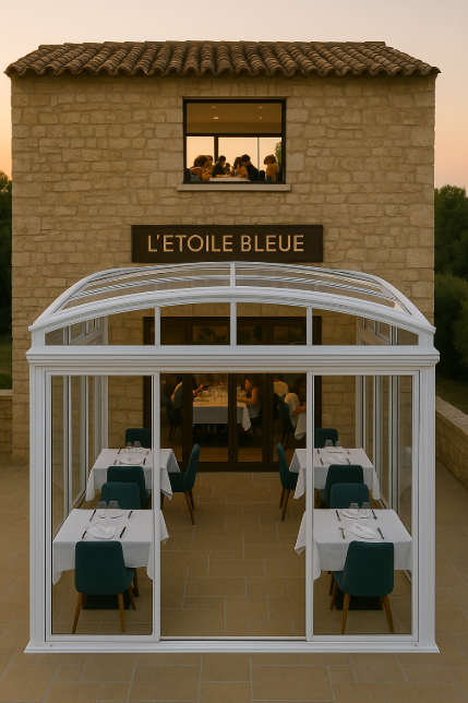 Création d’un abri de terrasse vitré sur mesure pour restaurant à Cabriès