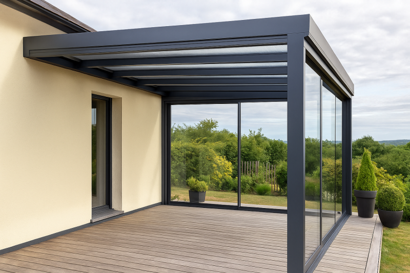 Réalisation d’une pergola pour terrasse aluminium à La Valentine : confort quotidien et élégance sur mesure