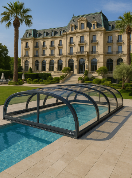 Réalisation d’un abri de piscine bas pour un complexe hôtelier à Aix-en-Provence