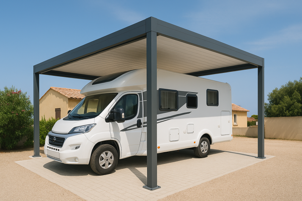 Installation de carport camping-car aluminium renforcé et design à Cassis