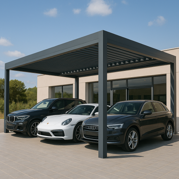 Aménagement d’un abri extérieur haut de gamme pour showroom automobile à Gardanne