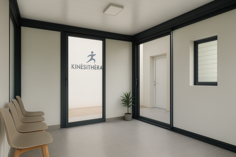 Pose d’une véranda sur mesure pour un cabinet de kinésithérapie à Saint-Victoret
